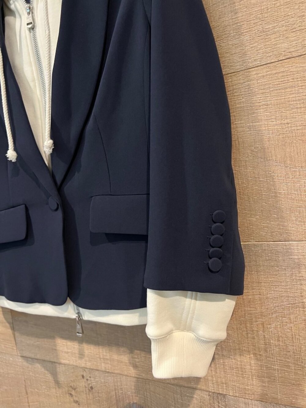 CINQ A SEPT Le Petit Khloe Blazer navy/ cream SWEATSHIRT SIZE 4 - Picture 7 of 13